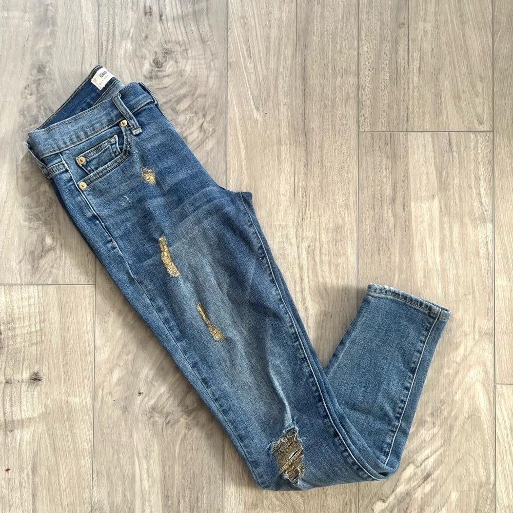 GAP Gold Distressed True Skinny Jeans - Picture 3 of 13